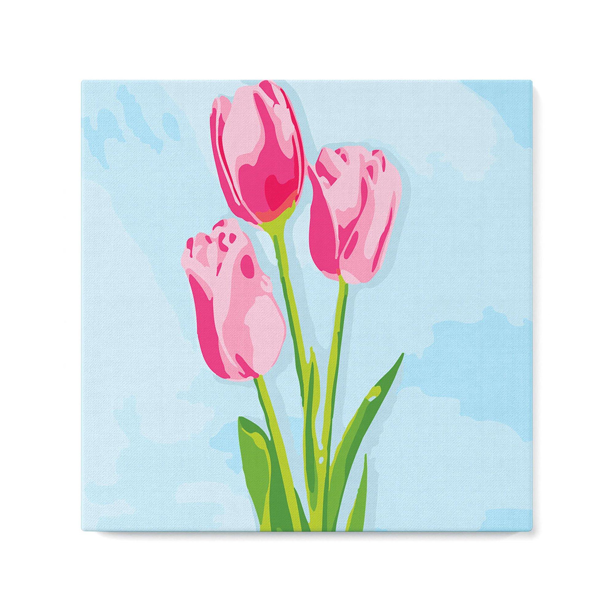 Figured'Art Peinture par numéros Tulipes et ciel bleu 