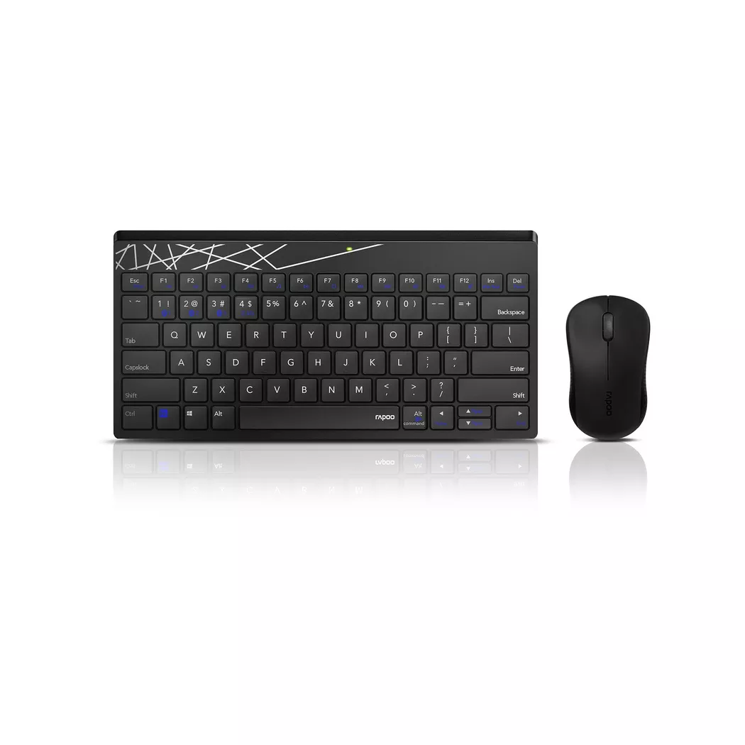 Rapoo - 8000M Deskset Wireless Multi-mode, Kabellose Tastatur, Dunkelgrau