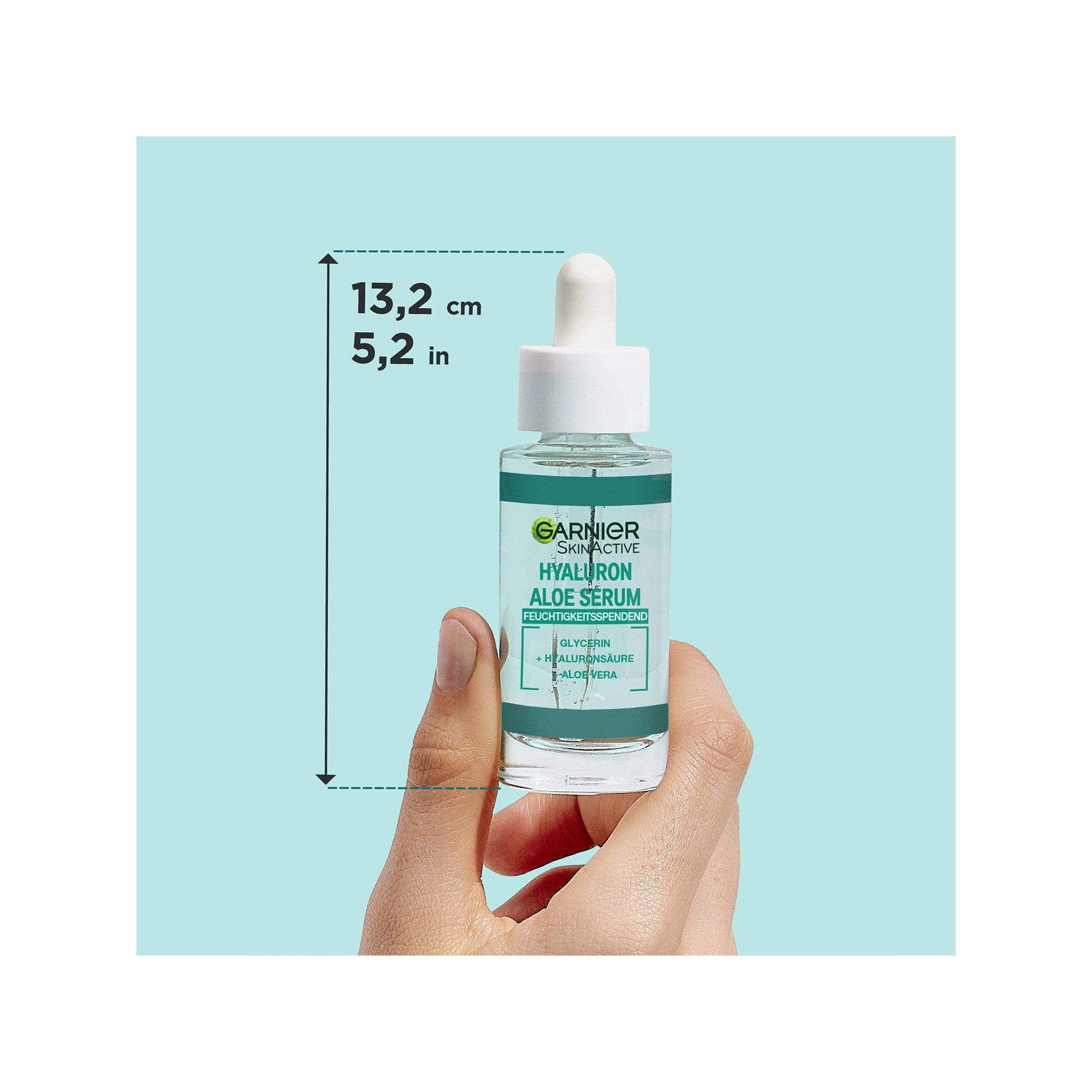 GARNIER  SkinActive Hyaluron Aloe Serum con acido ialuronico, glicerina e aloe vera - per un effetto intensamente idratante e una pelle rinfrescata. 