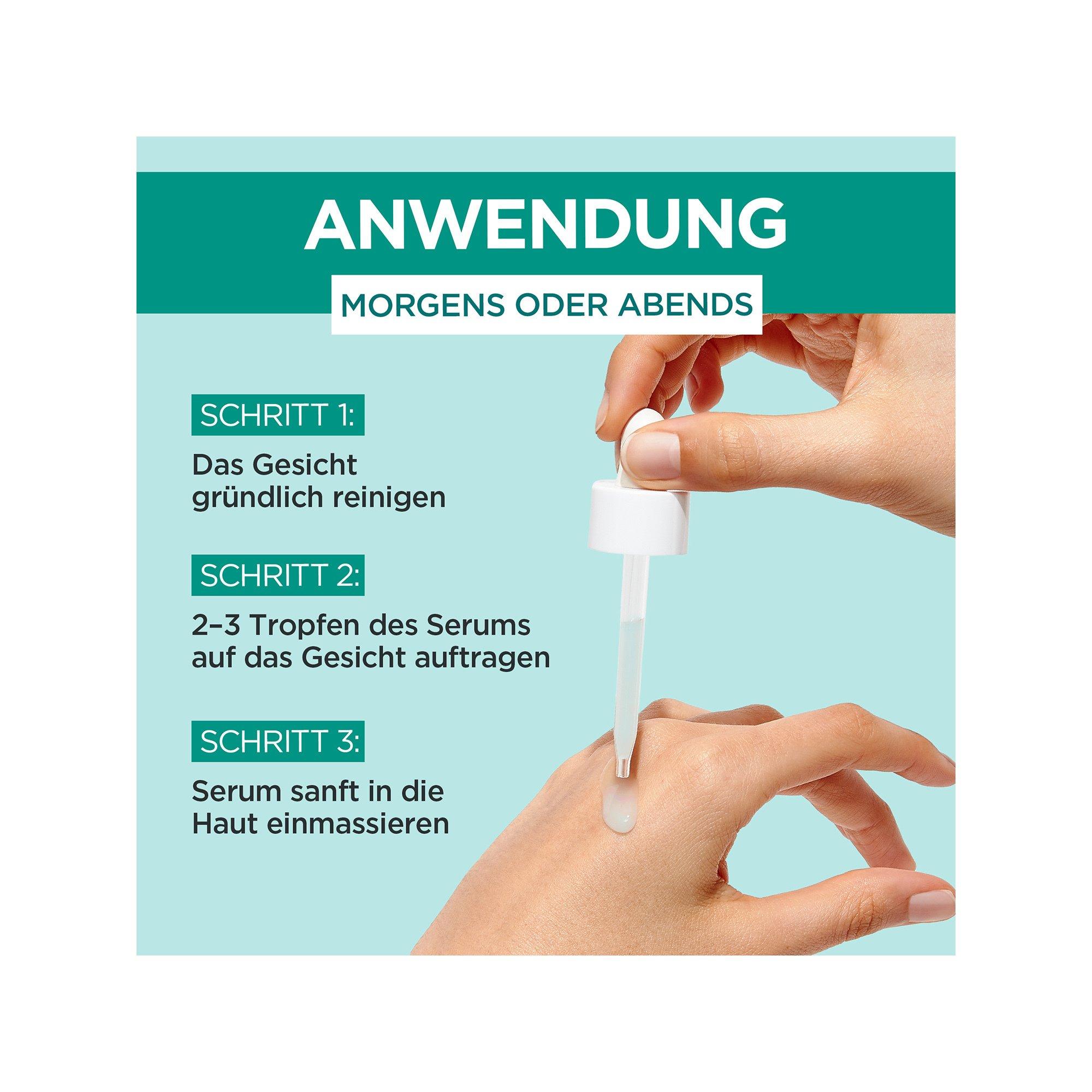 GARNIER  SkinActive Hyaluron Aloe Serum mit Hyaluronsäure, Glycerin und Aloe vera – für eine intensiv feuchtigkeitsspendende Wirkung und erfrischte Haut 