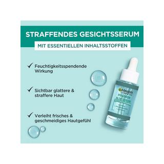 GARNIER  SkinActive Hyaluron Aloe Serum avec acide hyaluronique, glycérine et aloe vera - pour un effet hydratant intense et une peau rafraîchie 