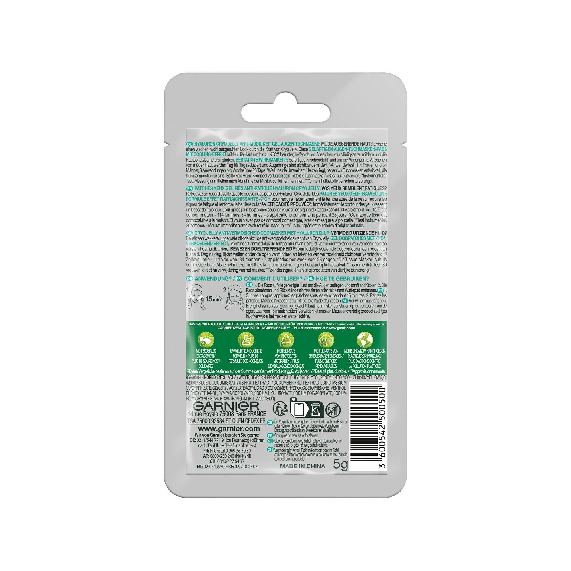 GARNIER  SkinActive Hyaluron Cryo Jelly Anti-Fatigue Patches Yeux Gelifiés 
