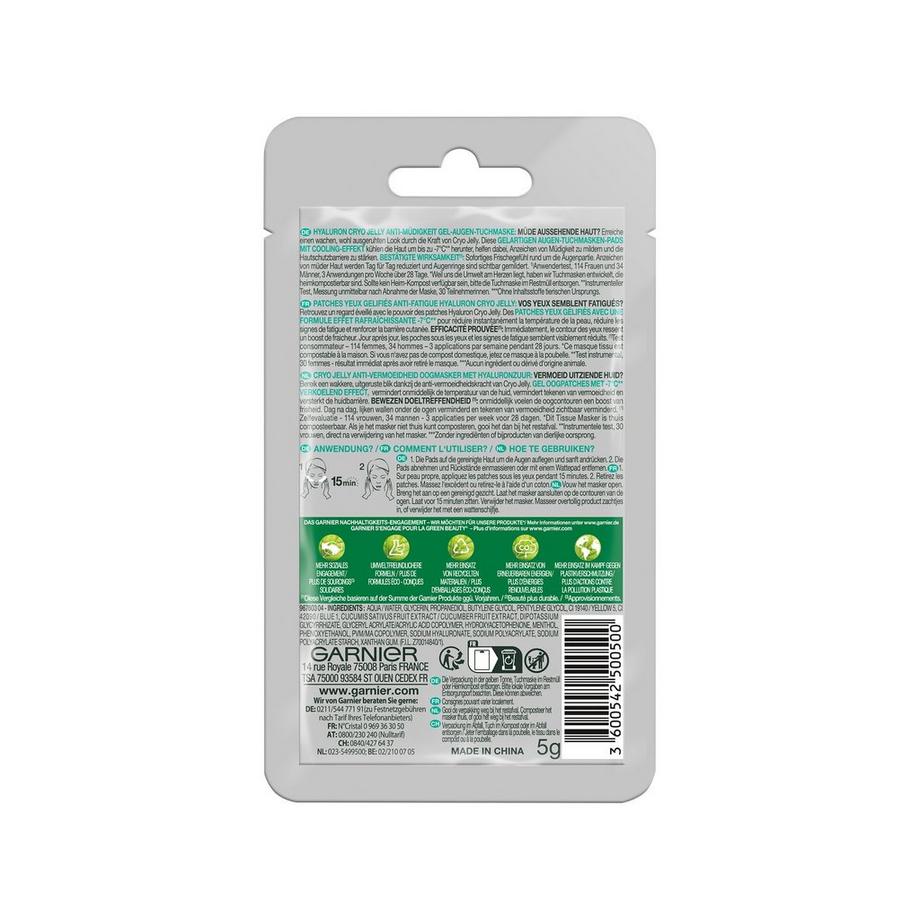 GARNIER  SkinActive Hyaluron Cryo Jelly Anti-Fatigue Patches Maschera in gel per gli occhi 
