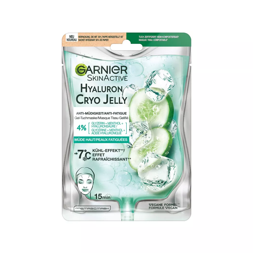 GARNIER SKINACTIVE Hyaluron Cryo Jelly Gel-Augen-Tuchmaske (27g)