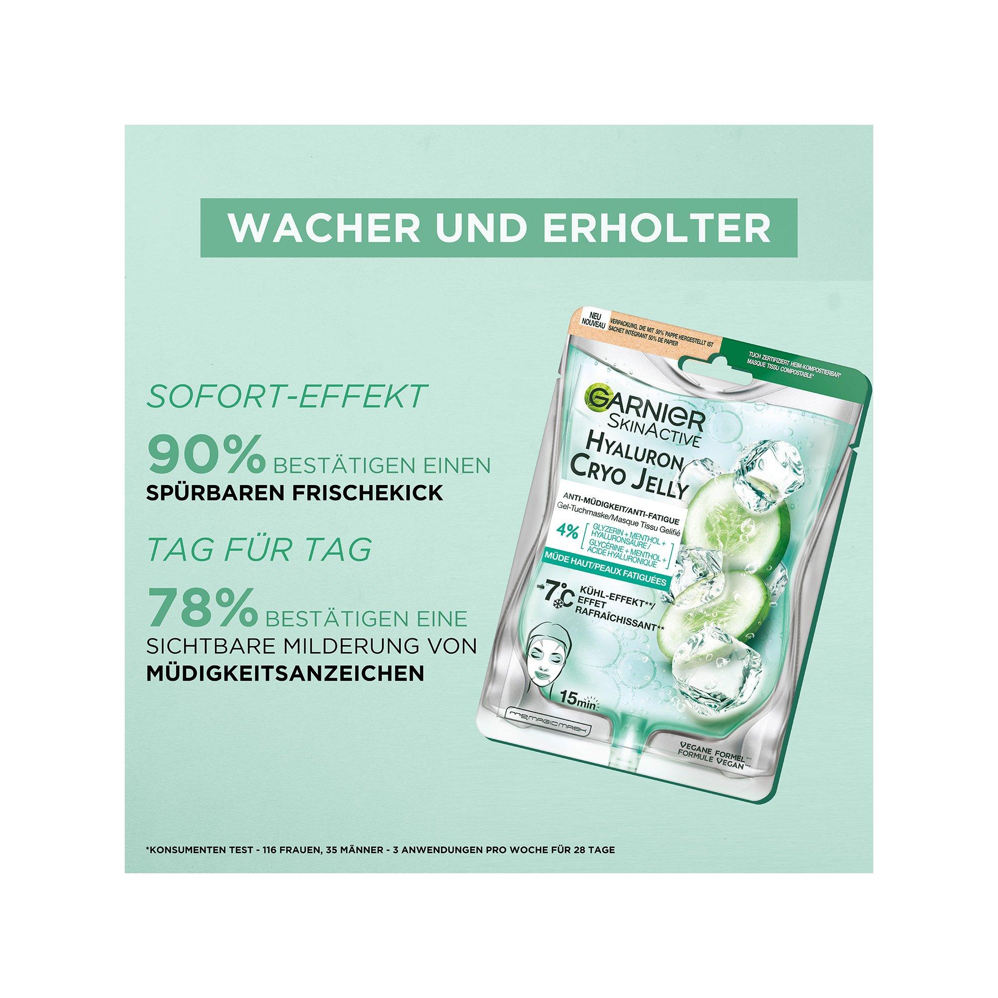 GARNIER  SkinActive Hyaluron Cryo Jelly Anti-Müdigkeit Gel-Gesichts Tuchmaske 