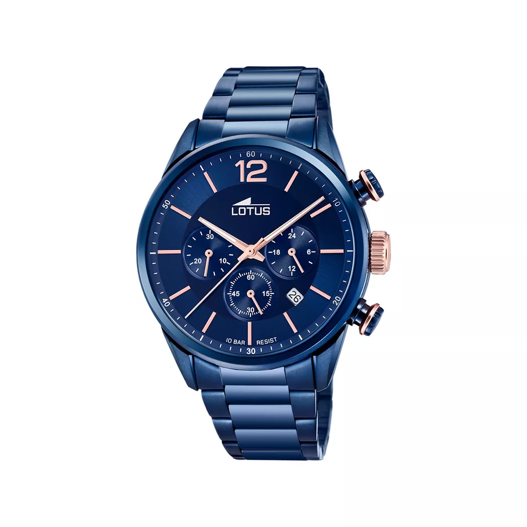 Lotus - Chronograph Uhr, 43mm, Blau 2