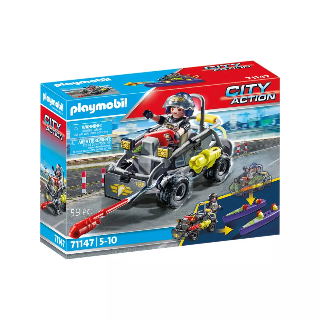 Playmobil - 71147 SWAT-Multi-Terrain-Quad, Multicolor