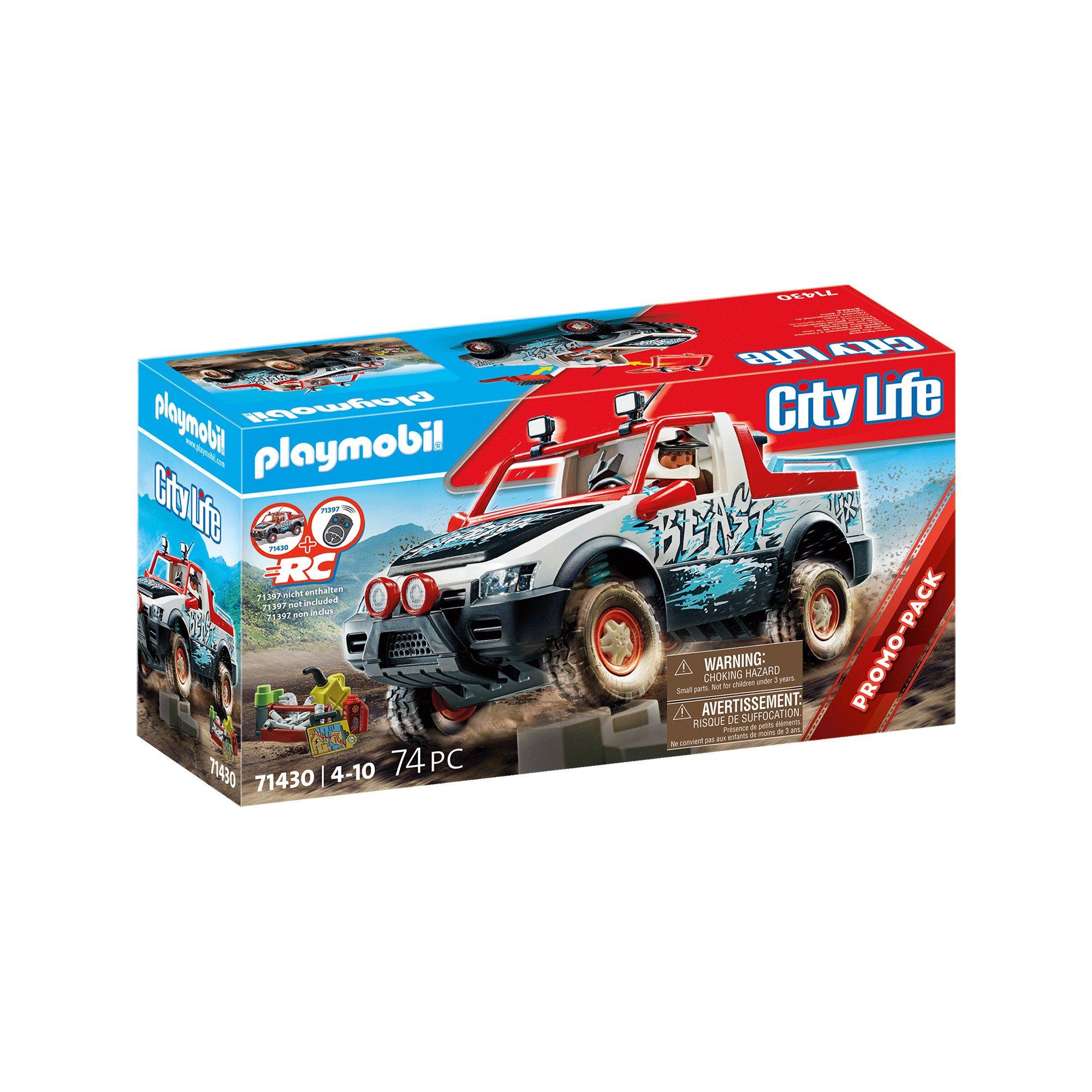 Playmobil 71430 Voiture de Rallye, Pick-up Tout-Terrain pour des