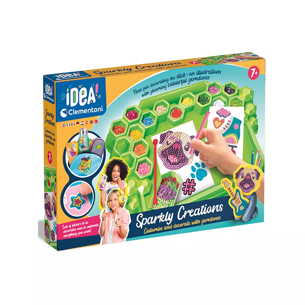 Clementoni - Idea Sparkly Creation, multilingue, Multicolore