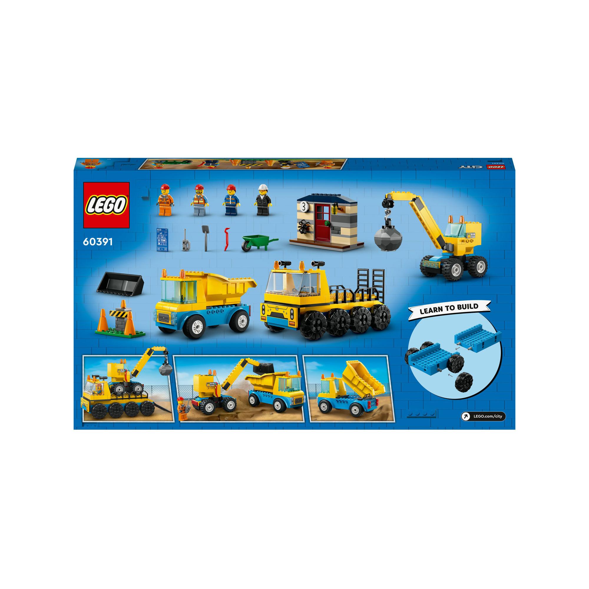 LEGO®  60391 Camion da cantiere e gru con palla da demolizione 