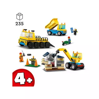 LEGO City 60391 - Les Camions de Chantier et la Grue à Boule de