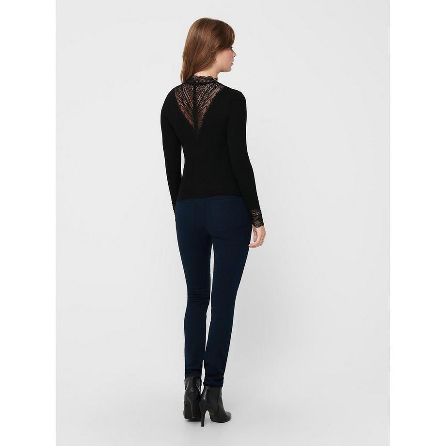 ONLY Top mit Spitze Langarm  