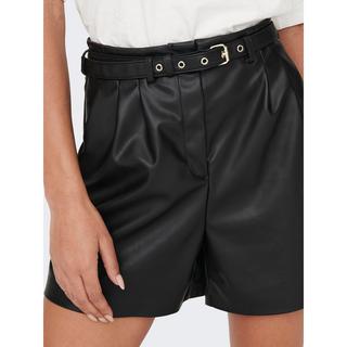 ONLY Short en similicuir taille mi-haute avec ceinture  