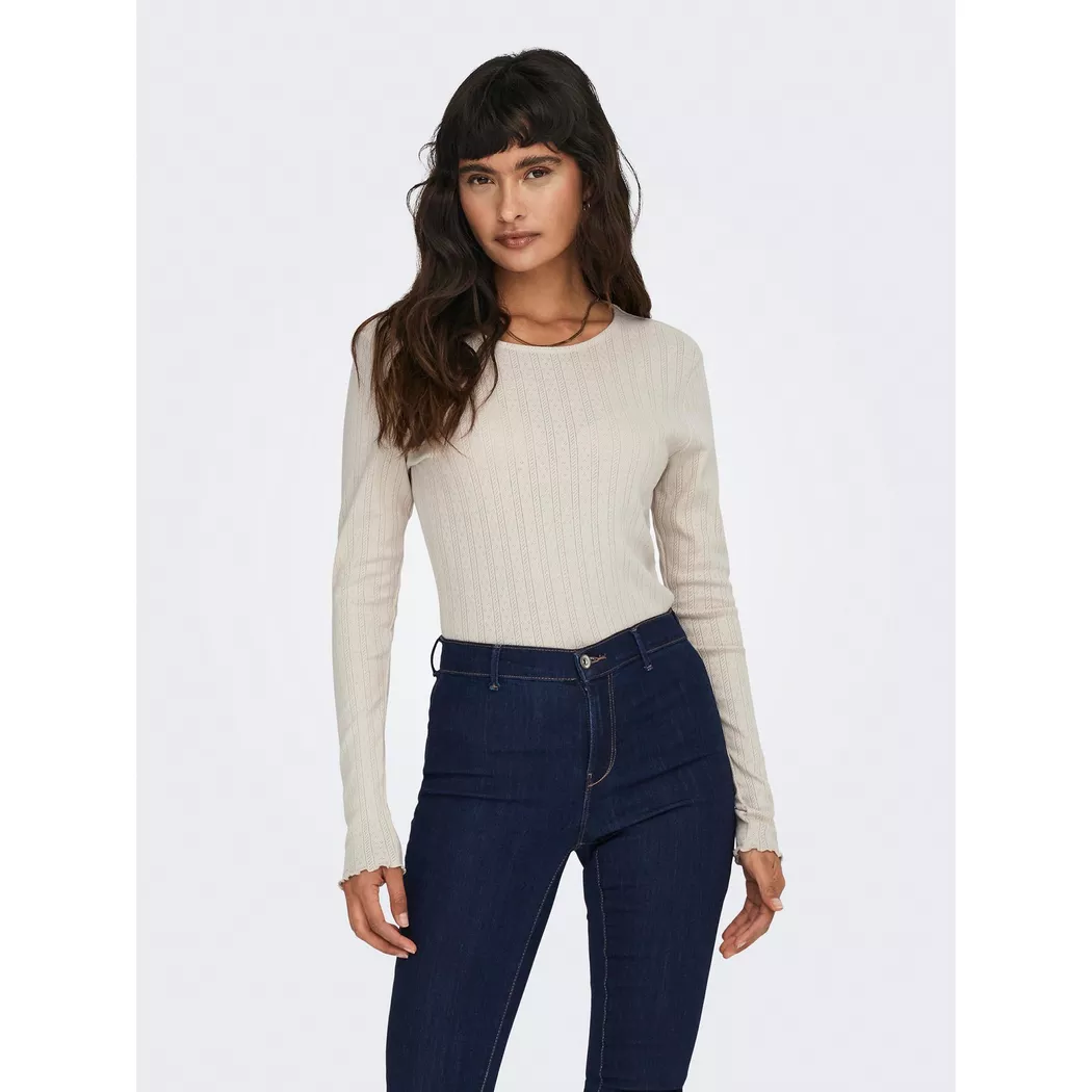 Only - Top, für Damen, Ecru, Größe L