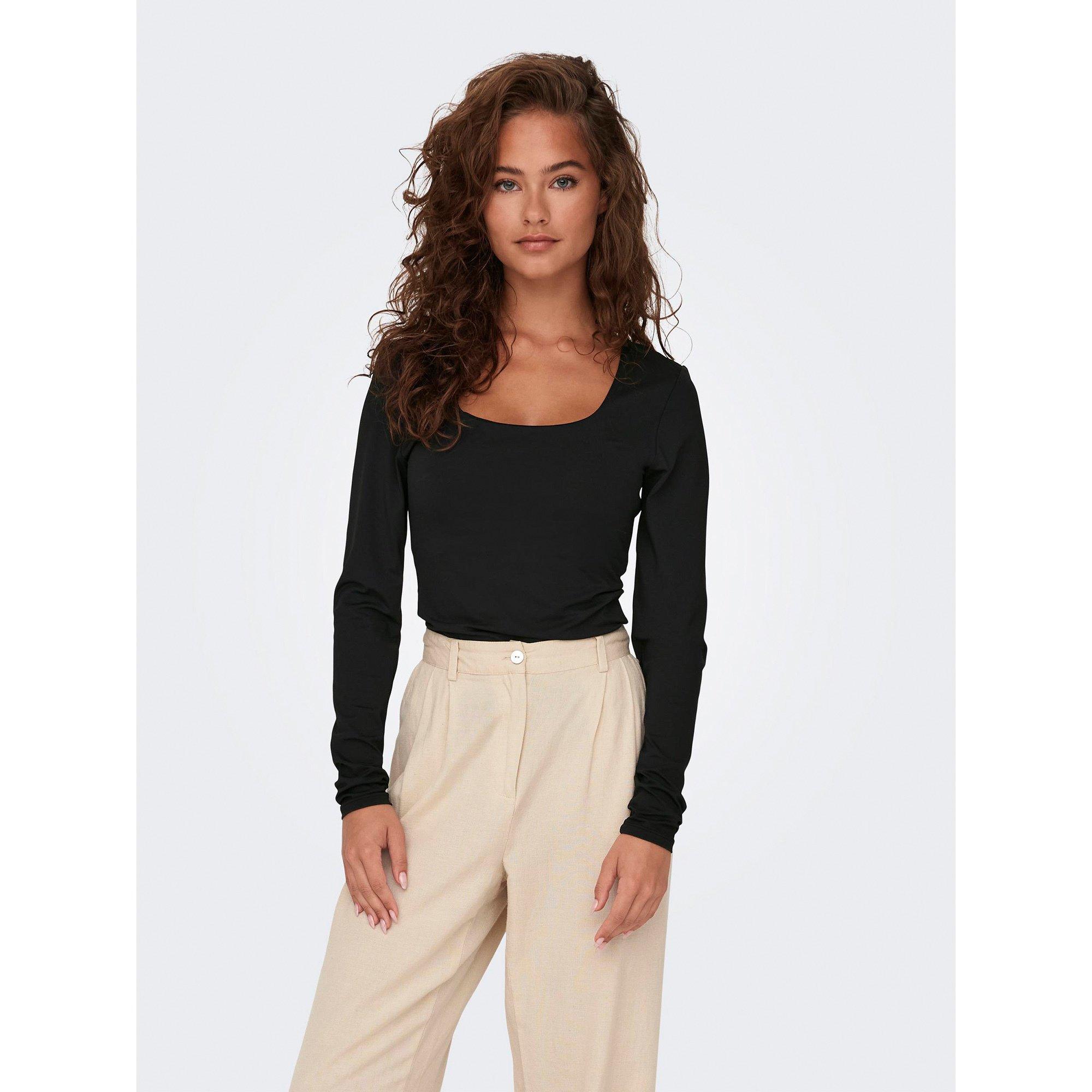 ONLY Langarm U-Ausschnitt Top  