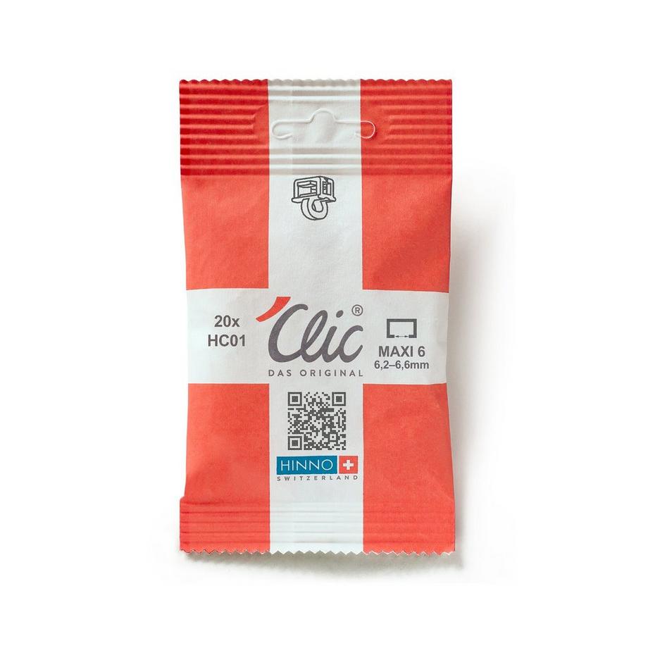 HINNO 'Clic Glisseur ac oeillet transversal, 20 pièces HC01 