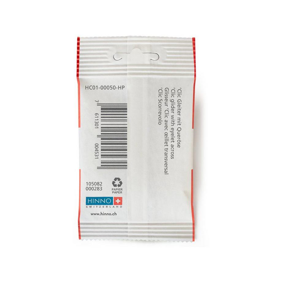 HINNO 'Clic Glisseur Clic ac oeillet transversal, 50 pièces HC01 