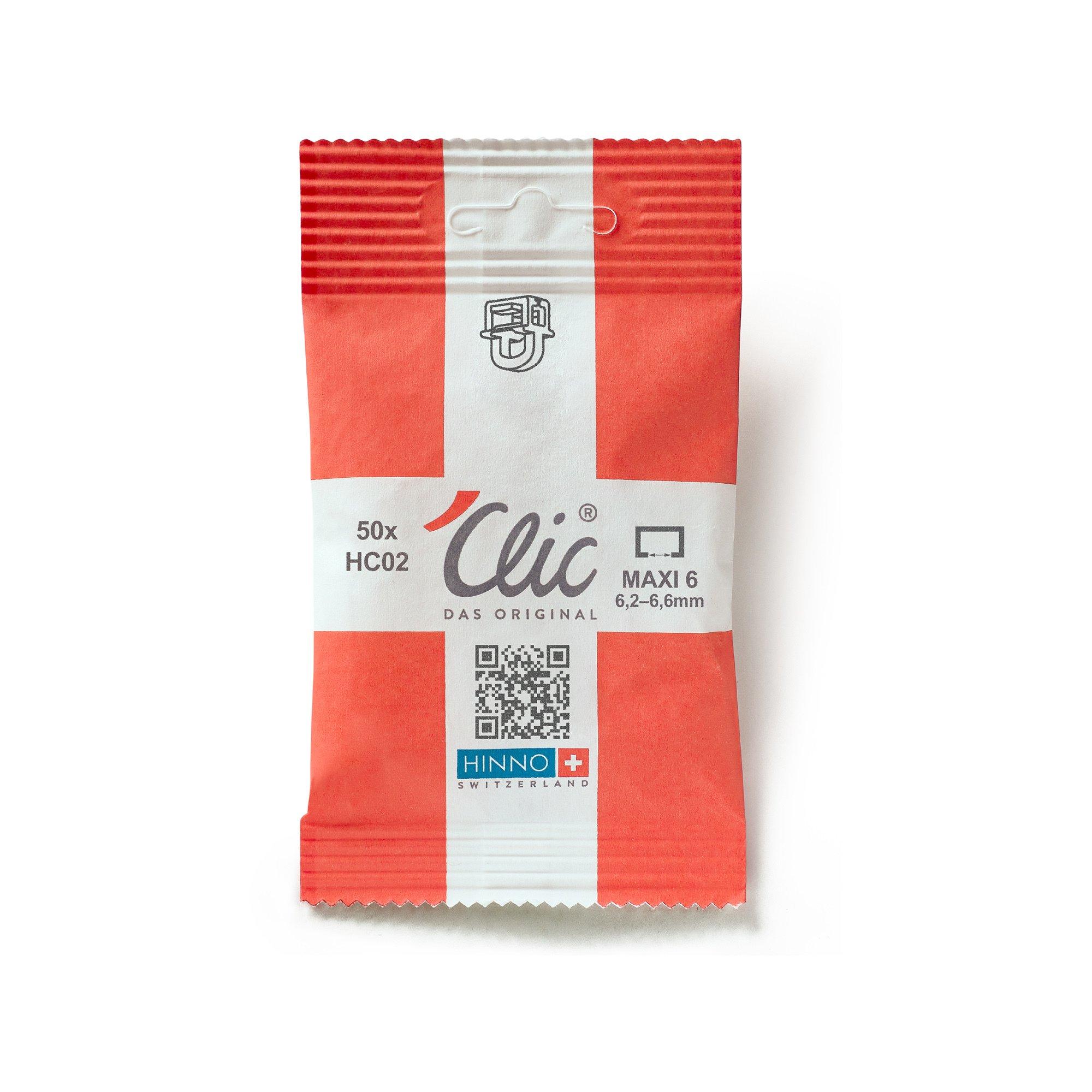 HINNO 'Clic Scorrevole occhiello longitudude, 50 pezzi HC02 