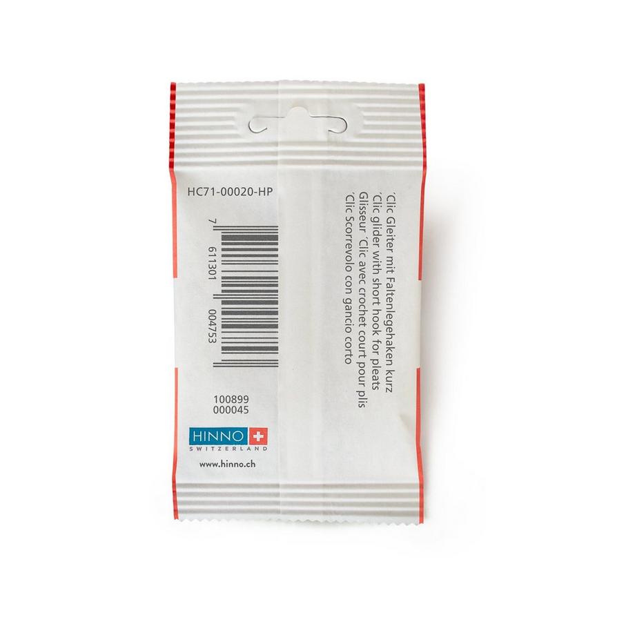 HINNO 'Clic Scorrevole a gancio, corto, 20 pezzi HC71 