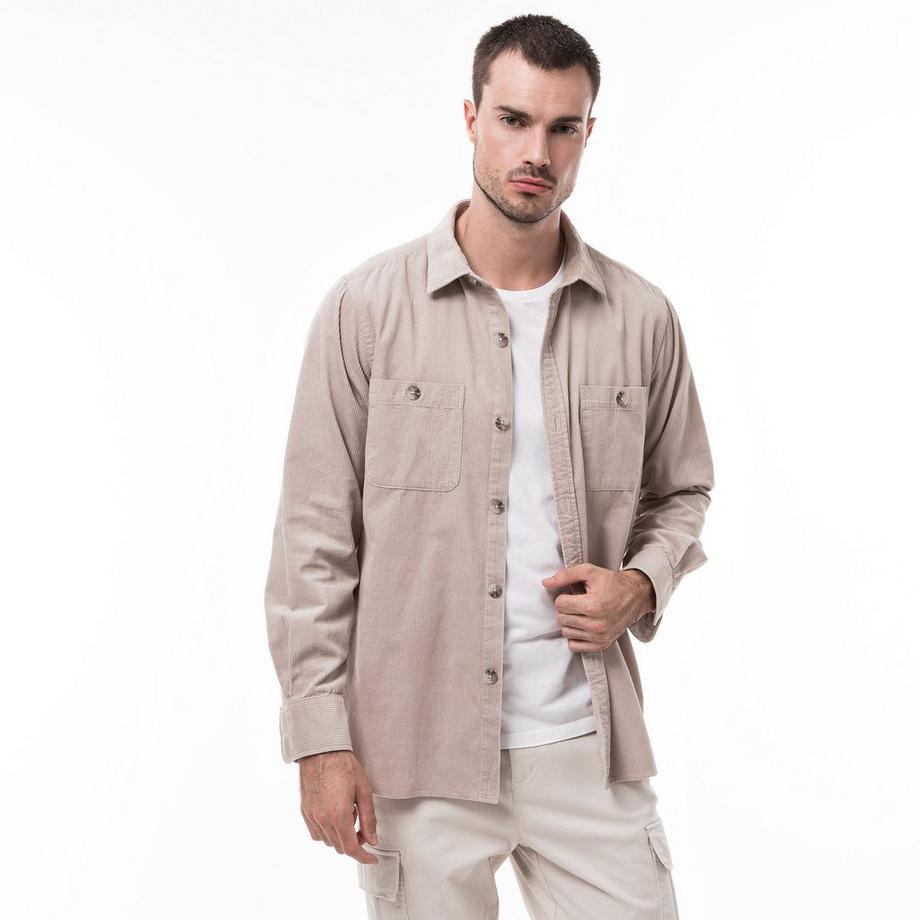 Manor Man Overshirt Cord Kentkragen  