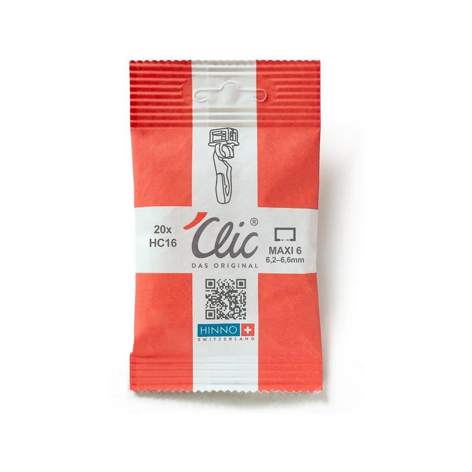 HINNO 'Clic Glisseur Click avec crochet, 20 pièces HC16 