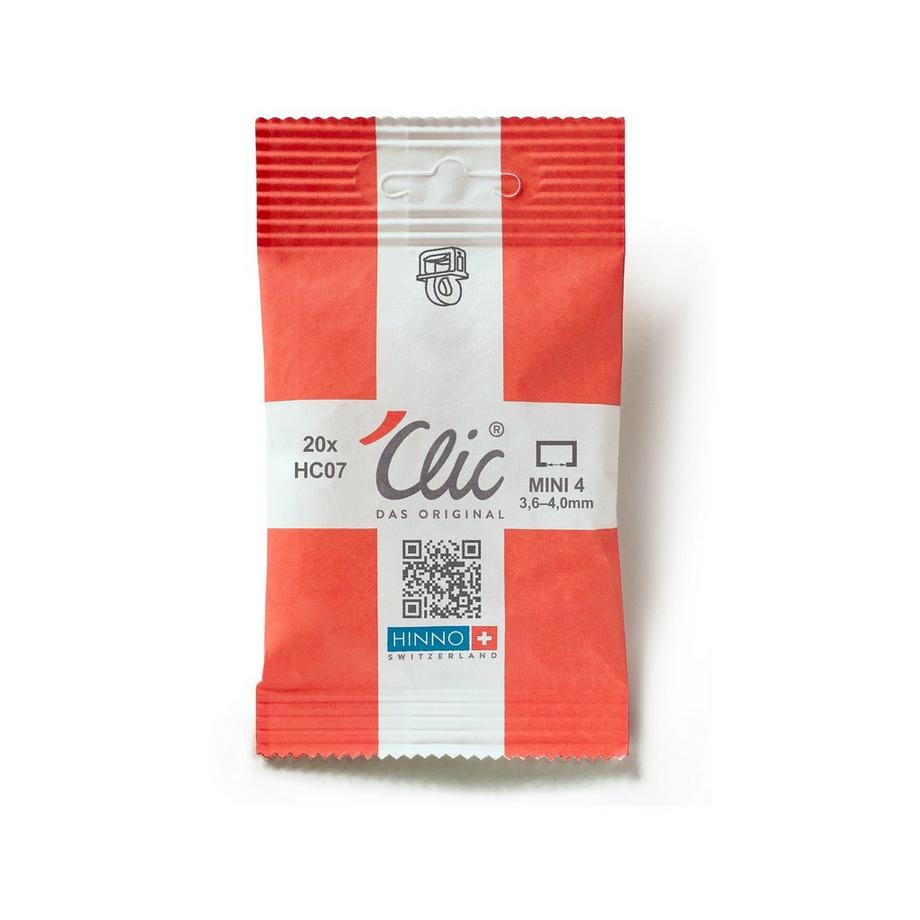 HINNO 'Clic Glisseur Clic ac oeillet transversal, 20 pièces HC7 