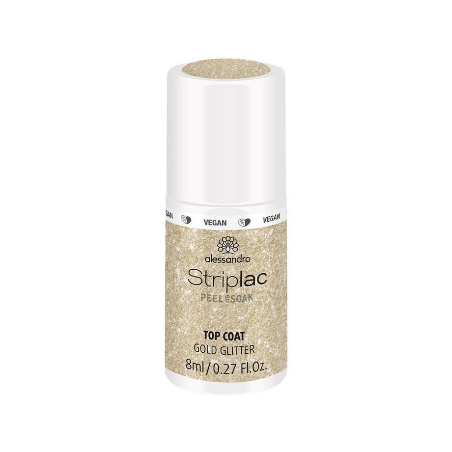 Striplac Top Coat Gold Glitter