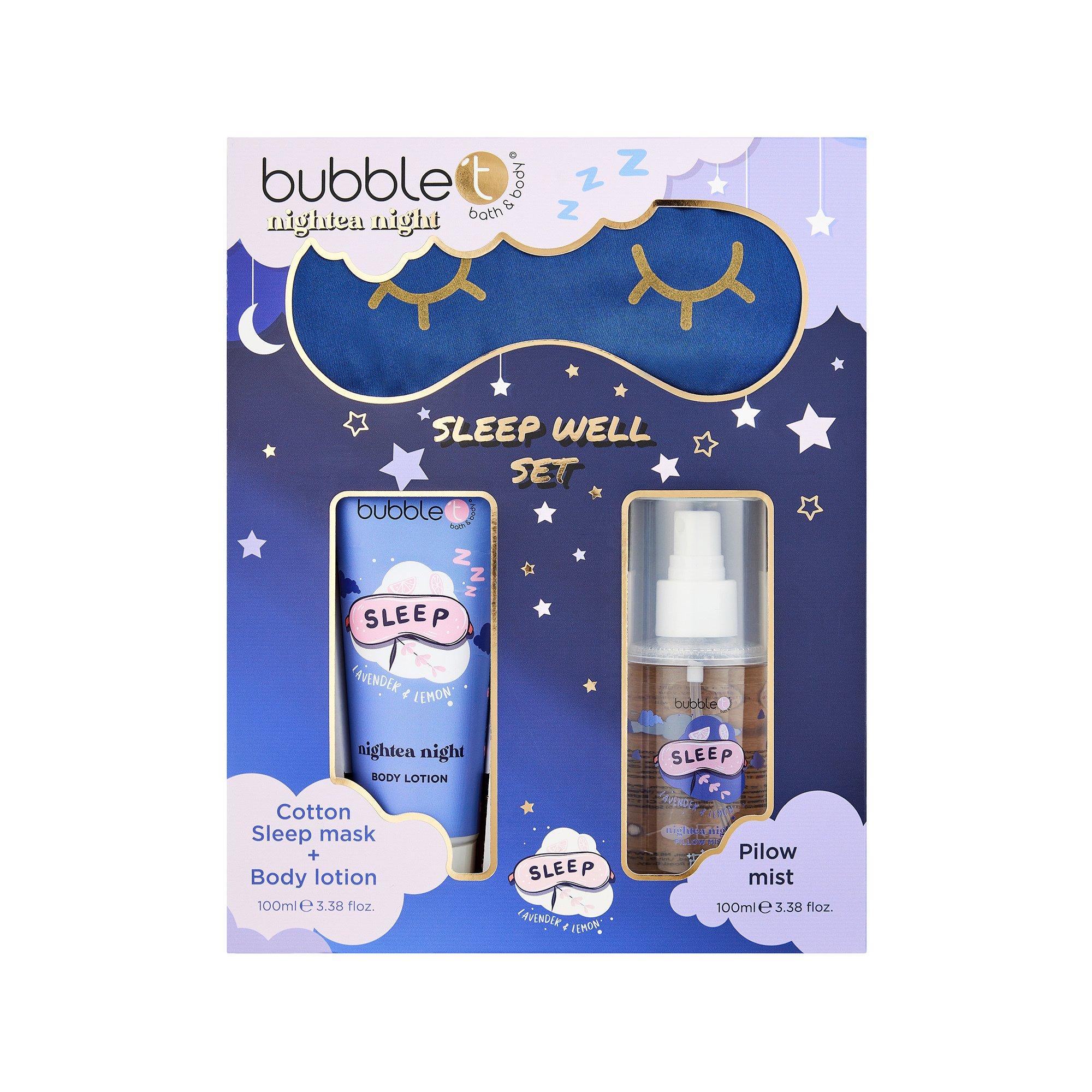 Bubble T  Rituale serale : Spray per cuscino - Lozione per il corpo - Maschera per il sonno 