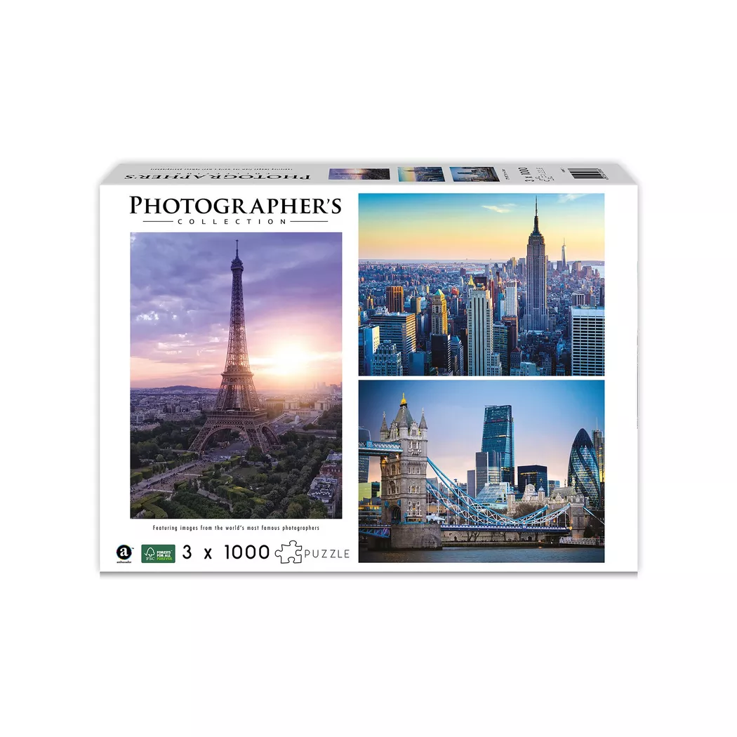 Merchant Ambassador - Puzzle Sehenswürdigkeiten 3 x 1000 Teile, Multicolor