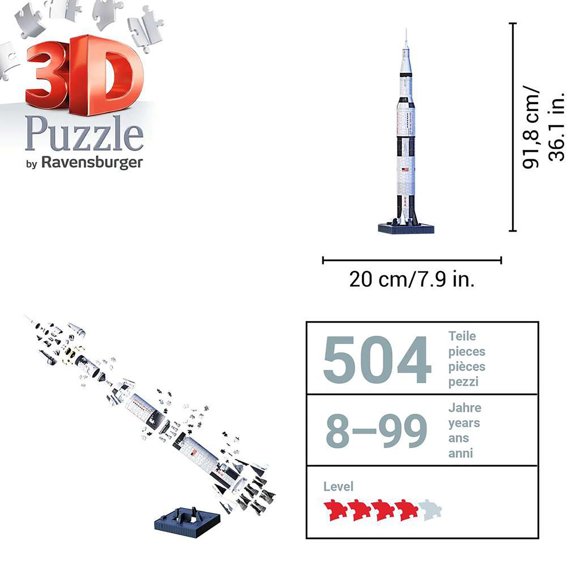 Ravensburger  Apollo Saturn V Rakete 3D Puzzle, 440 Teile 