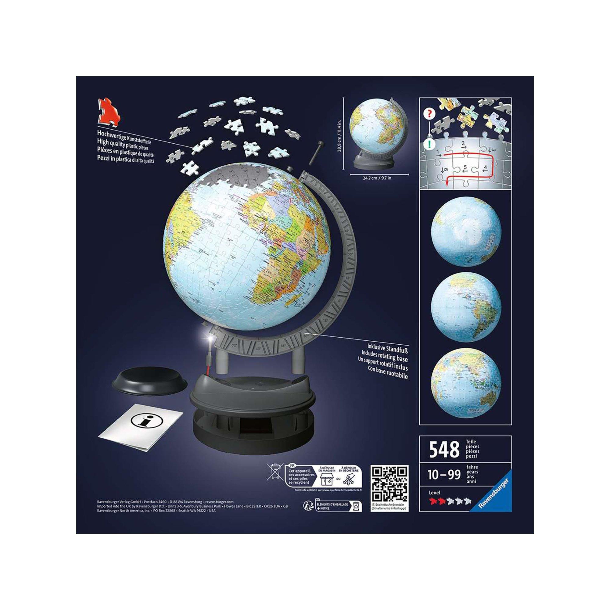 Ravensburger  3D Globo con luce, 540 Pezzi 
