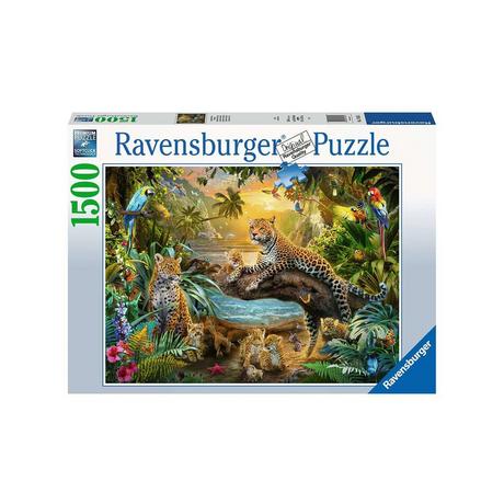Ravensburger  Puzzle Leopardenfamilie im Dschungel, 1500 Teile 