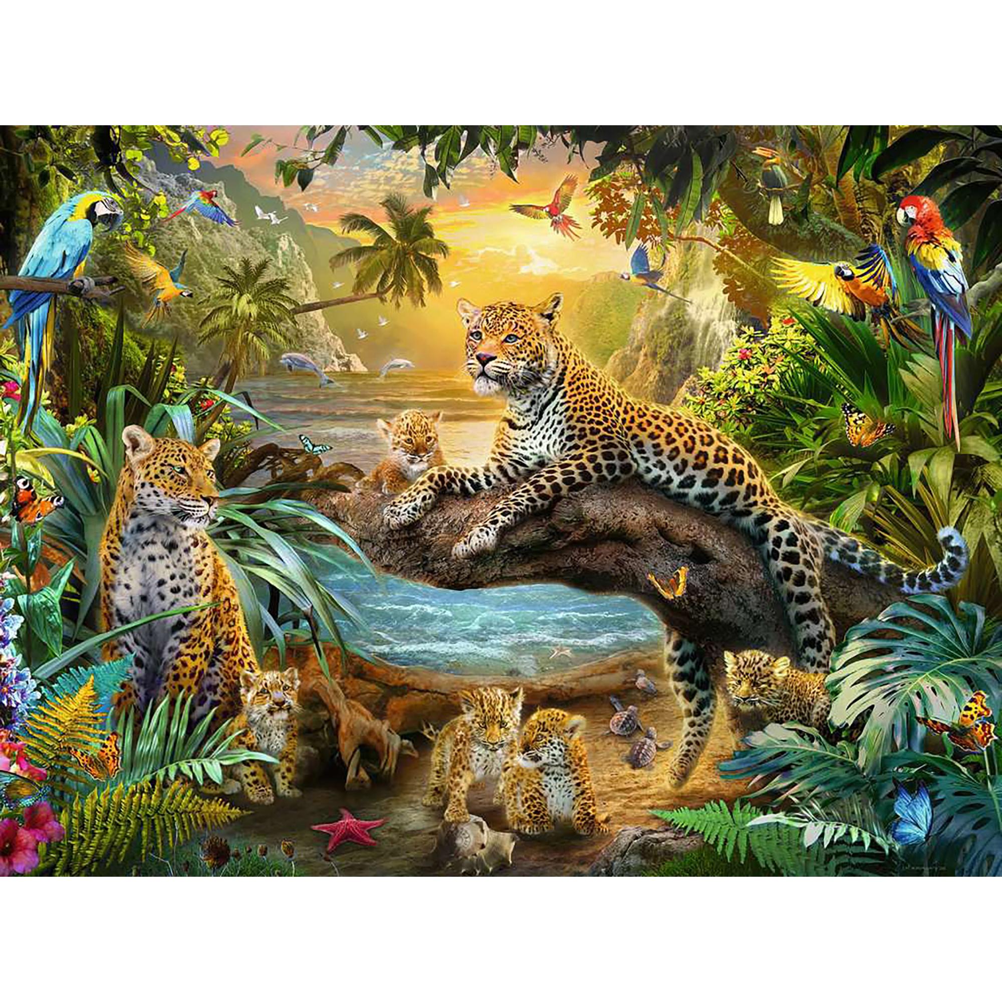 Ravensburger  Puzzle Famiglia di leopardi nella giungla, 1500 pezzi 