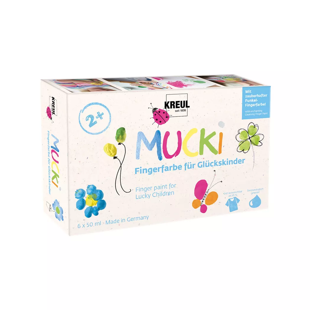 Kreul Mucki Glückskinder Fingerfarben | 6 × 50 ml