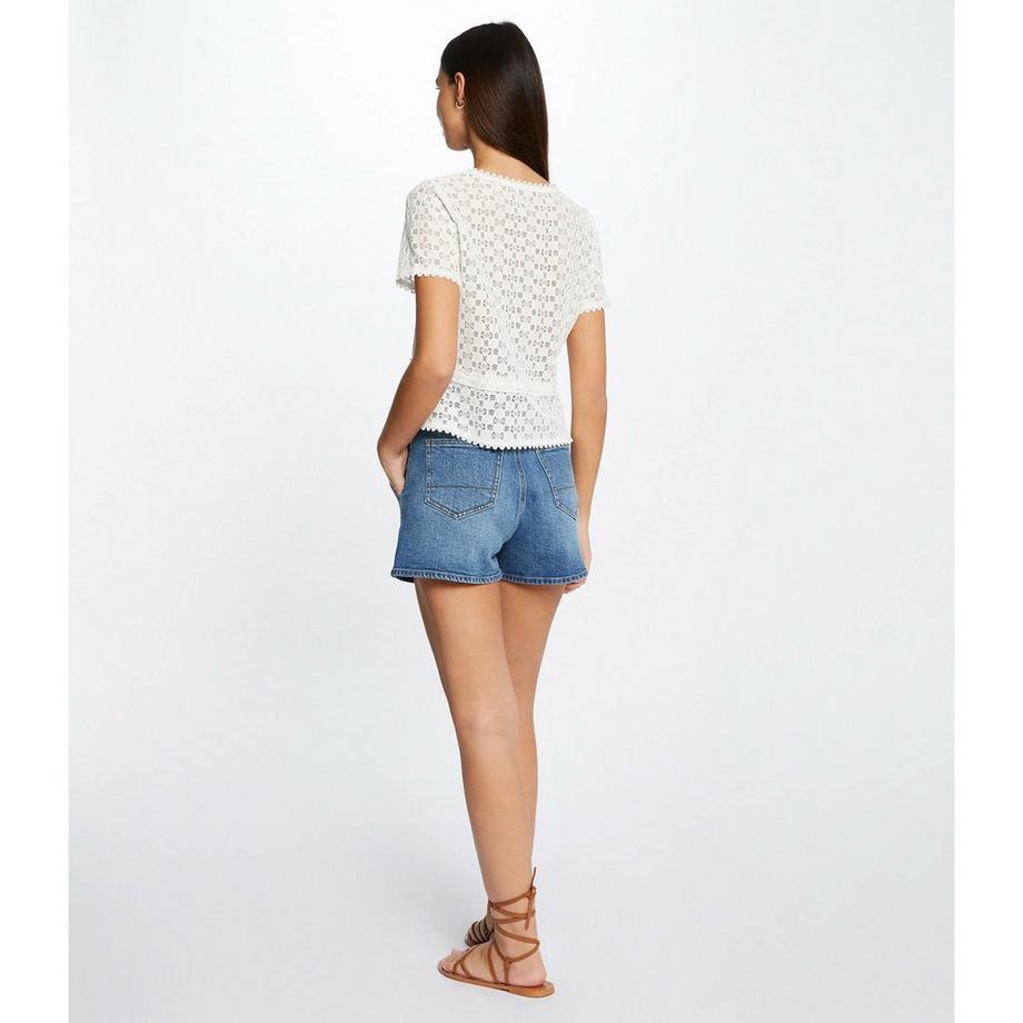 MORGAN T-Shirt Manches Courtes Dentelle  