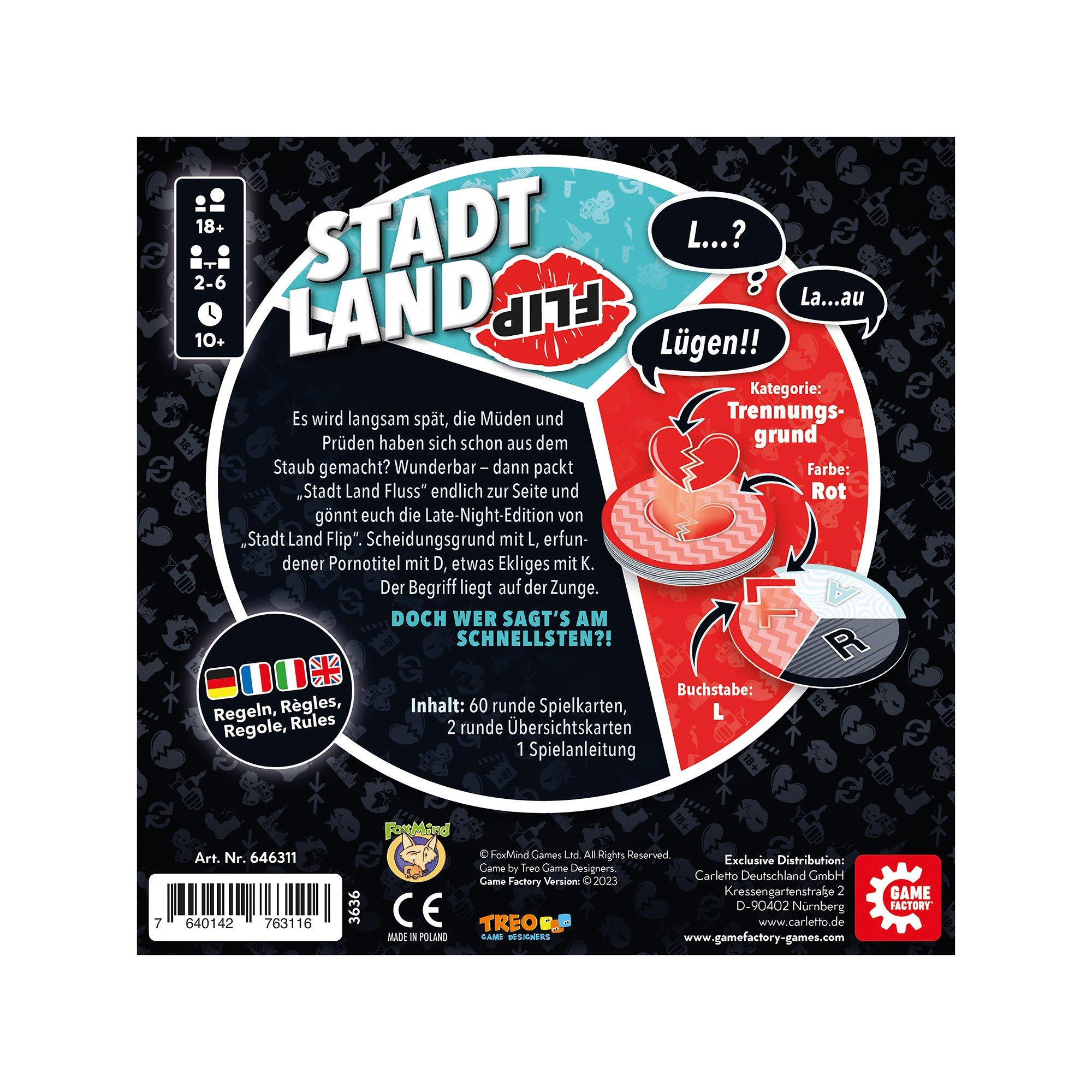 Game Factory  Stadt Land Flip Late Night, Allemande 