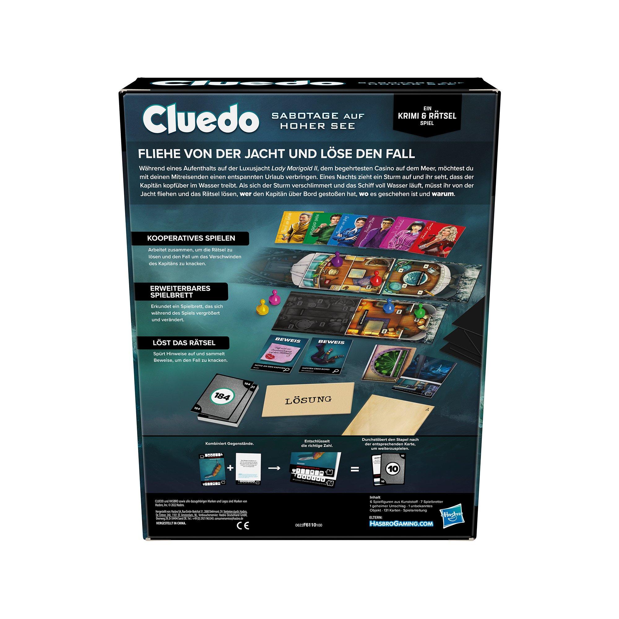 Hasbro Games  Cluedo Sabotage auf hoher See, Tedesco 