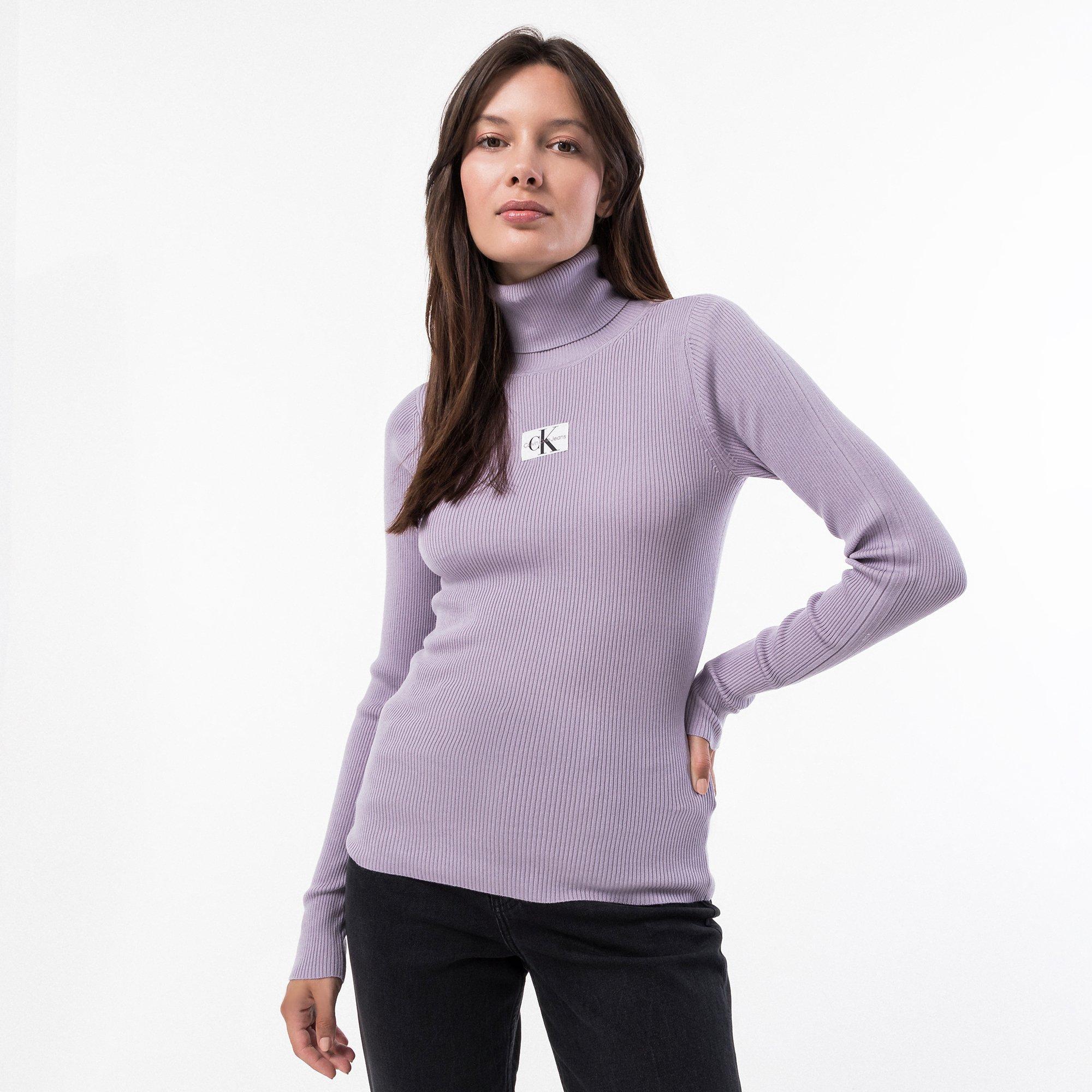 Image of Pullover, Rollkragen, Langarm Damen Lila L