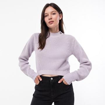 Pull, col montant, manches longues