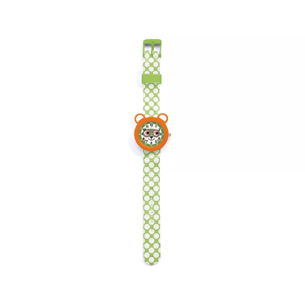 Djeco - Armbanduhr, Waschbär, 5.3X1.5X22.5CM, Multicolor