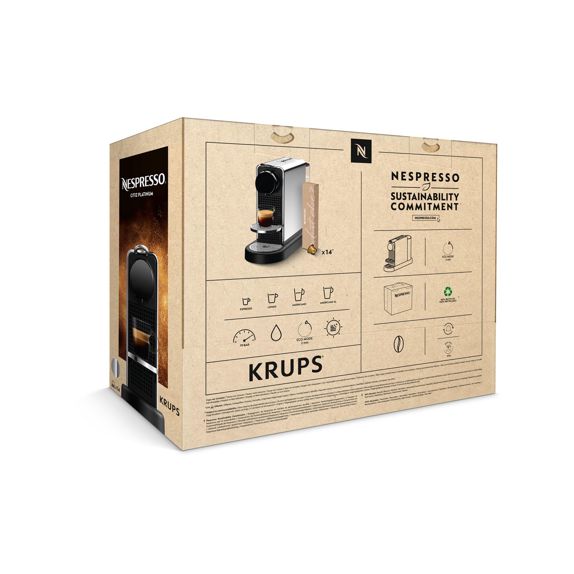 KRUPS Machine Nespresso CitiZ Platinium (acier inox) 