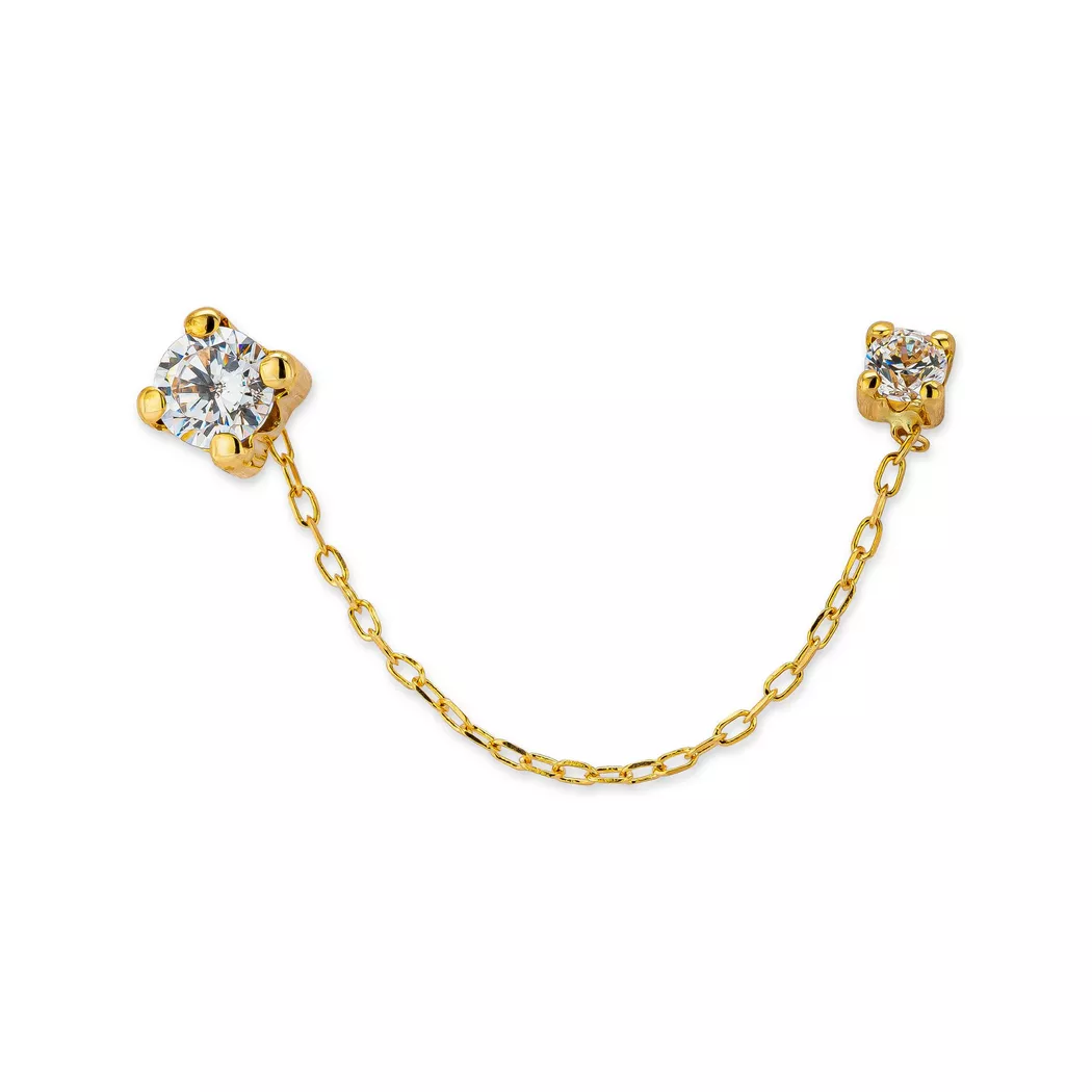 L' Atelier Gold 18 Karat by Manor - Einzelohrstecker, One Size, Gelbgold 8