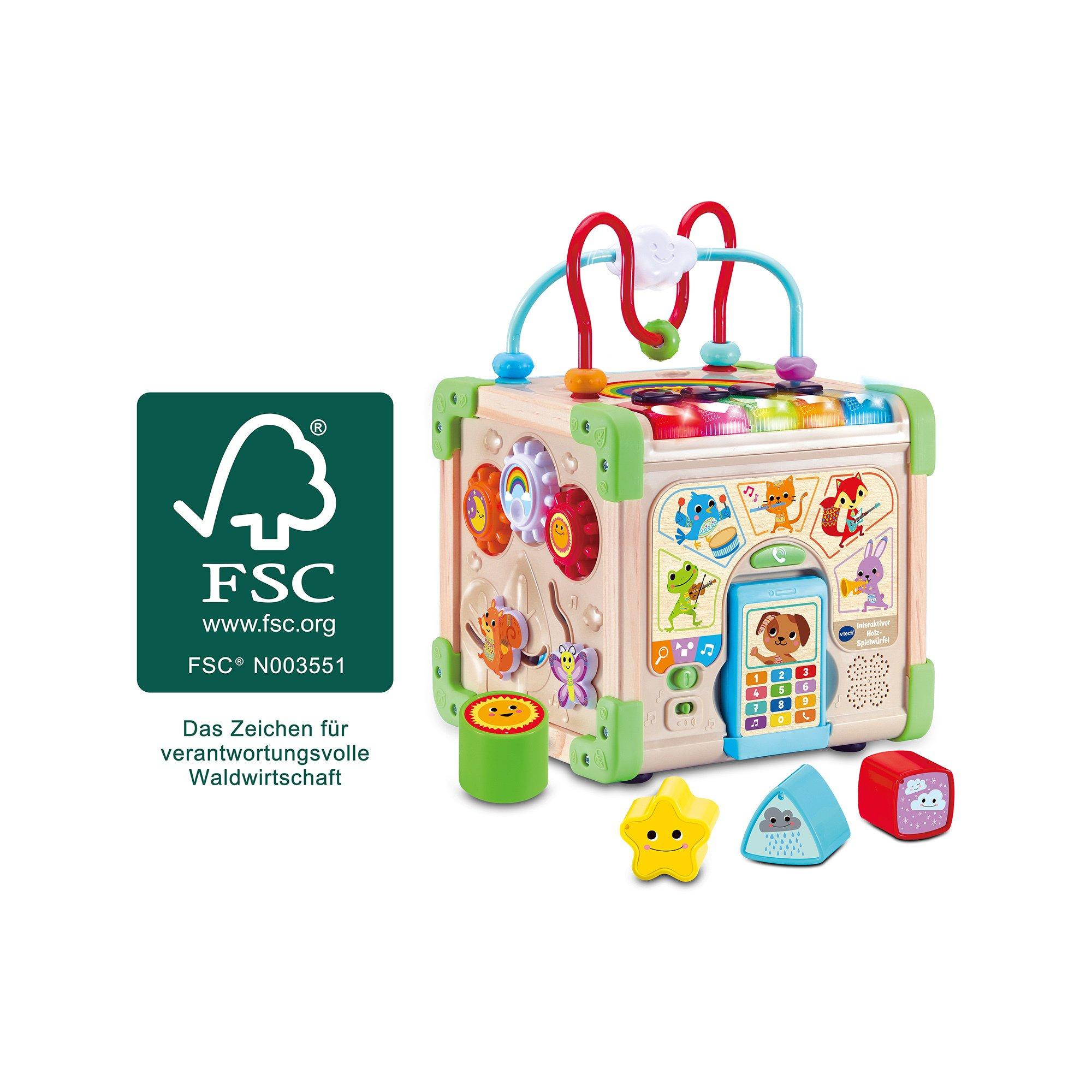 vtech  Interaktiver Holz-Spielwürfel, Deutsch 