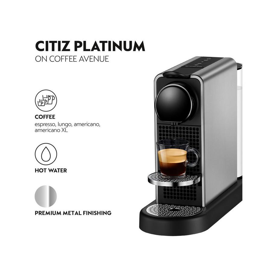 KRUPS Macchina da caffè Nespresso CitiZ Platinium (Titanio) 