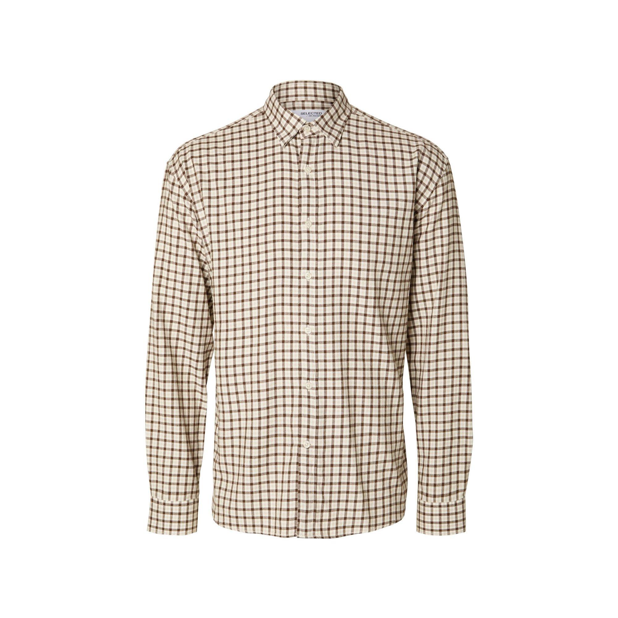 SELECTED SLHRegowen Mini Check Camicia a Maniche Lunghe  