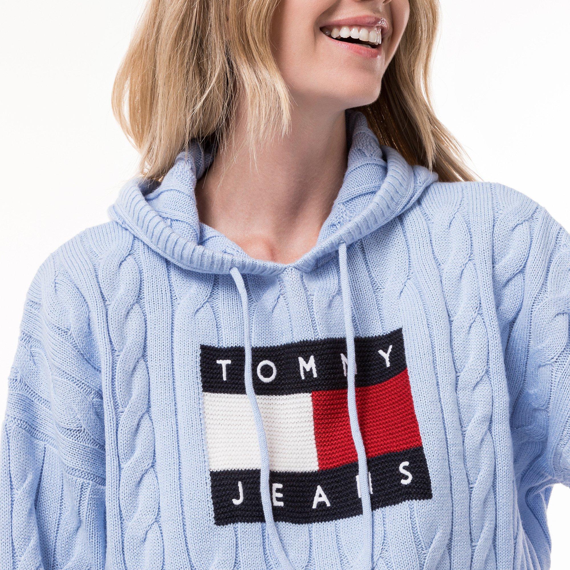 TOMMY JEANS TJW CENTER FLAG CABLE HOODIE Pullover 
