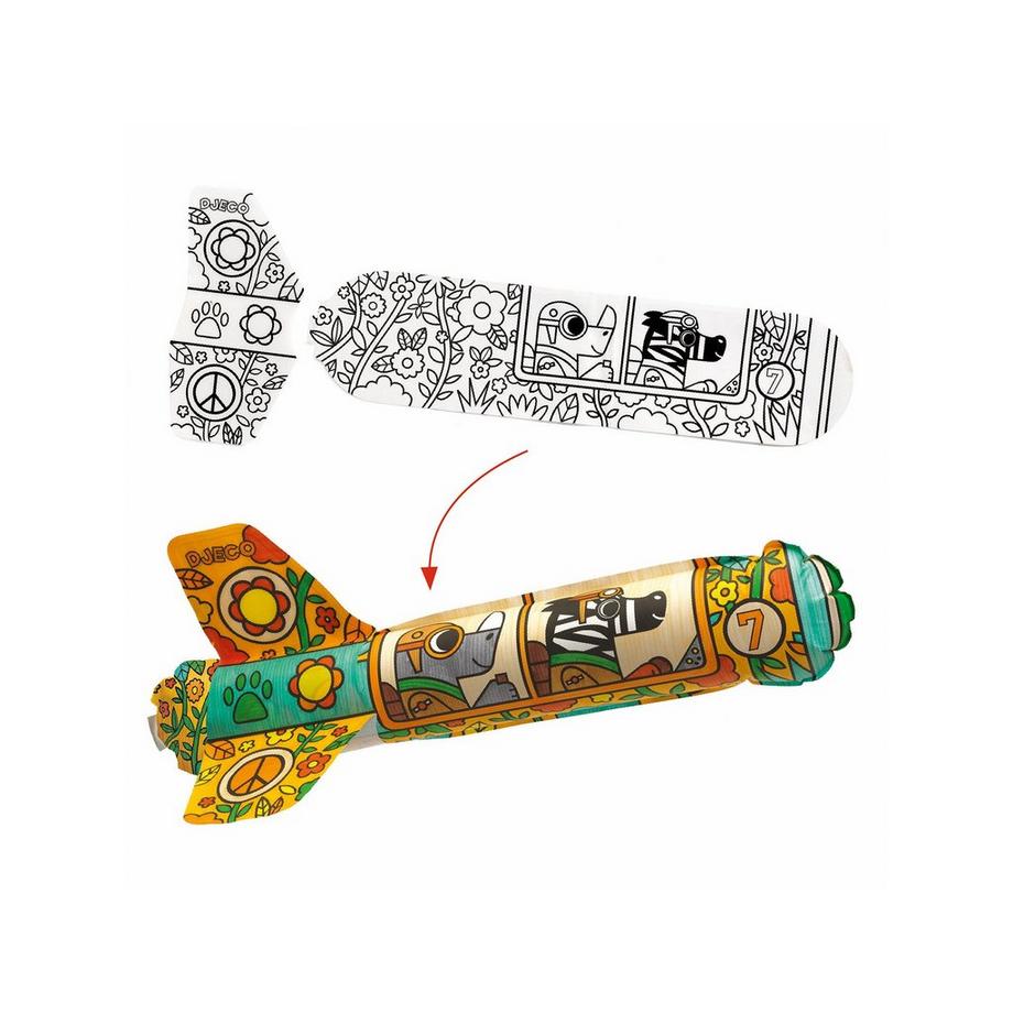 Djeco Kit de loisirs créatifs Avions à colorier 