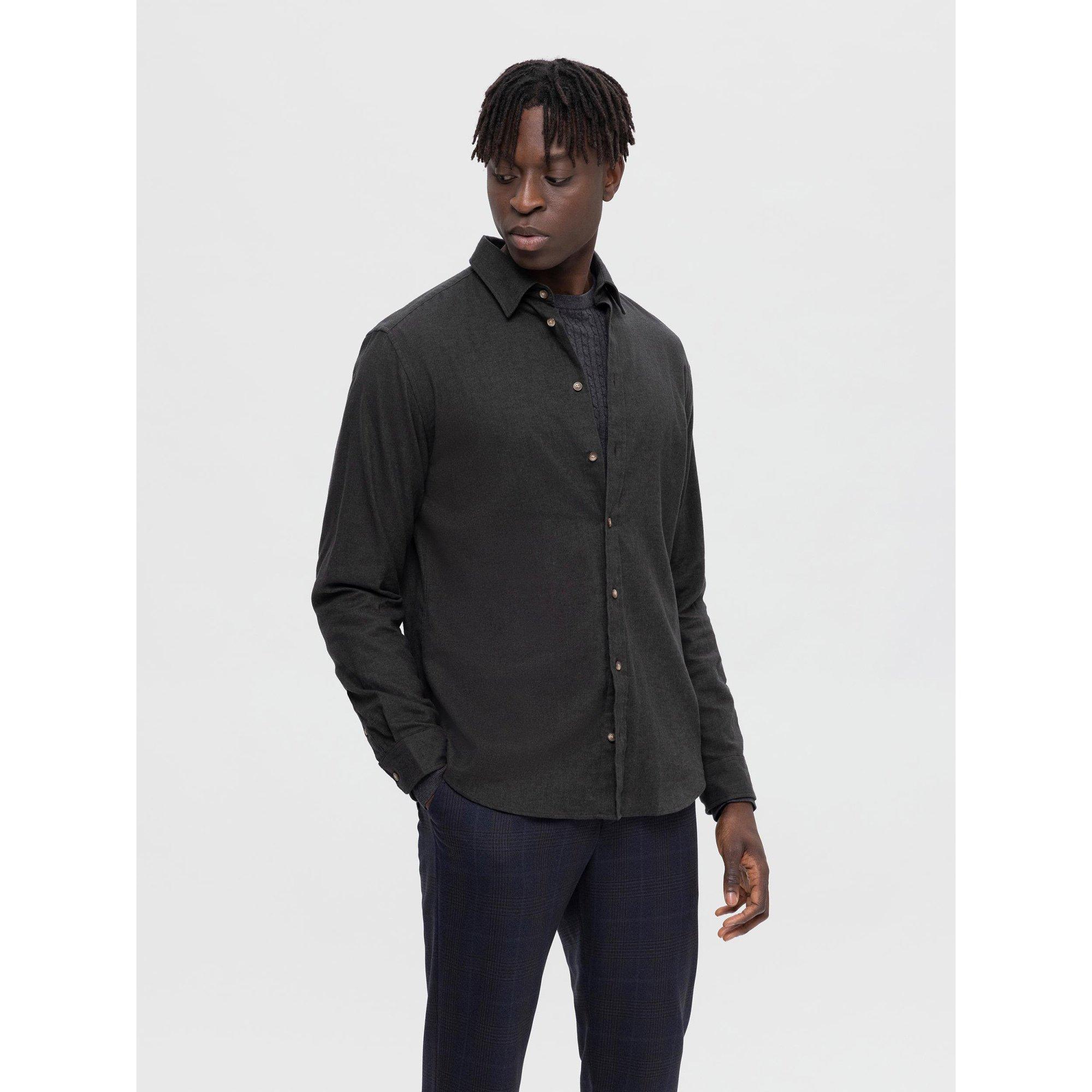 Image of Hemd, Slim Fit, Langarm Herren Olivegrün L