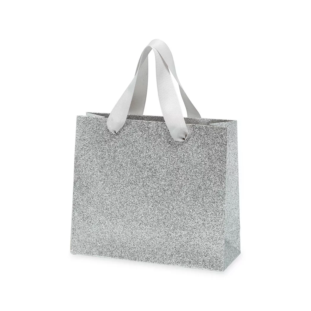 Manor Papeterie No Label - Geschenktasche, 22x19x8cm, Silber