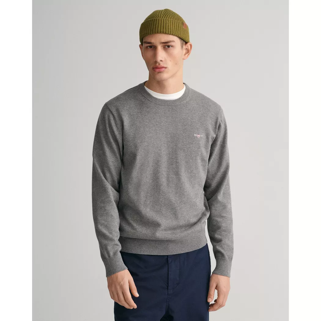 Gant pour homme. 8030561 Pull à col roulé en coton classique Gris (XL), Casuel